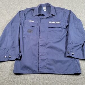 US Coast Guard Shirt Mens 40R Blue Operational Dress Uniform ODU Ripstop